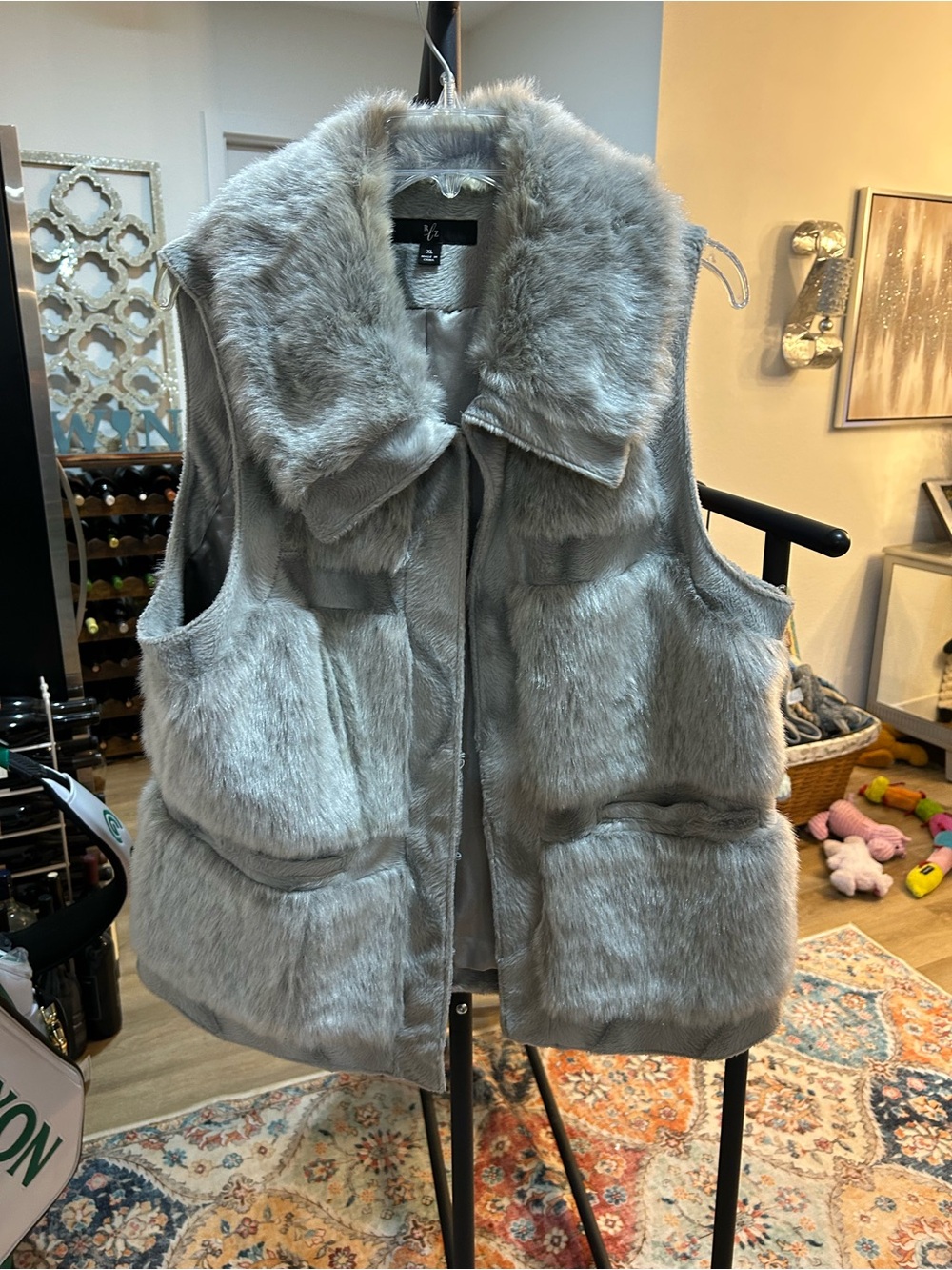 Gray Faux Fur Vest - Women's Cozy Sleeveless Coat